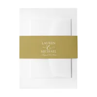 Simple Wedding Invitation Belly Band / Wrap | Gold