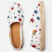 Colorful Red and Blue Stars Pattern Espadrilles