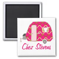 Personalized Retro Vintage Caravan Design Magnets