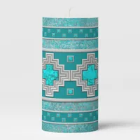 Southwest Turquoise Pillar Candle