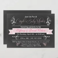 chalkboard pink Couple's Baby shower Invitation