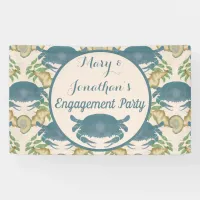 Crab Feast-Watercolor Blue Crabs, Engagement  Banner