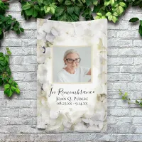 White Hydrangea Watercolor Celebration of Life Banner