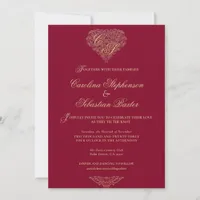 Budget Classy Burgundy Elopment Tying Knot Wedding Invitation