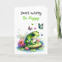 Don't Worry, Be Hoppy | Frog Pun Friendship Card
