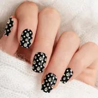 Skulls and Flowers Gothic Halloween Nail Wraps