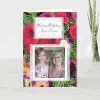 Happy Birthday Custom Photo Card Pretty Flowers