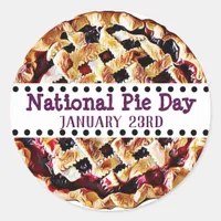 January 23rd is National Pie Day Food Holidays Classic Round Sticker