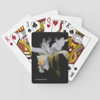 Elegant Japanese Crested Iris White Flowers Playing Cards