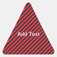 Thin Black and Red Diagonal Stripes Triangle Sticker