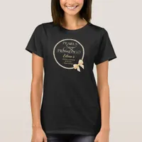 Ampersand White Pearls Prosecco Bow Bridal Shower T-Shirt