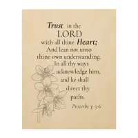 Trust in the Lord Bible Verse Floral Wood Wall Art