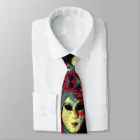 Venetian Lady Mask Neck Tie