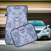 Elegant ice blue mosaic, modern car floor mat