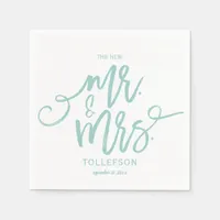 Wedding Napkins | Brush Script (Light Turquoise)