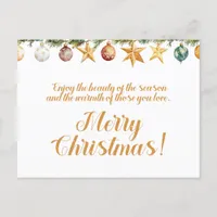 Merry Christmas Ornament Postcard