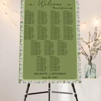 Elegant Floral Embrace 13-Table Seating Chart Foam Board