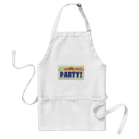 License To Party Illustrated Slogan Adult Apron