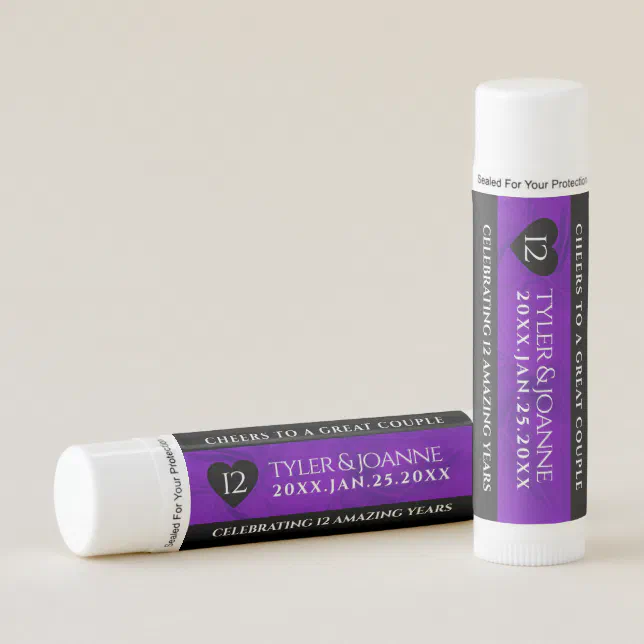 Elegant 12th Silk Wedding Anniversary Celebration Lip Balm