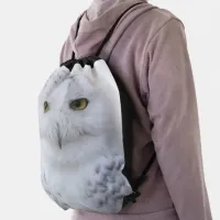 Beautiful, Dreamy and Serene Snowy Owl Drawstring Bag