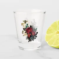 Gothic Bee & Roses Shot Glass