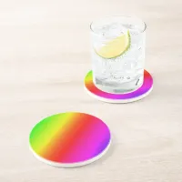 Colorful Rainbow Gradient Diagonal Blend Drink Coaster