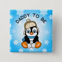 Cute Baby Penguin Daddy to Be | Baby Shower Button