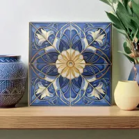 Classic Floral Tile Pat#12 Blue Yellow ID1078