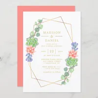 Watercolor Succulent Terrarium Wedding Invitation