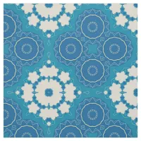 Decorative Boho Chic Blue & White Geometric Fabric