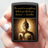 Buddha with lotus flower zippo lighter