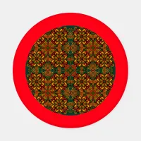 Red, Green & Gold Tapestry Pattern for Christmas B Coaster Set