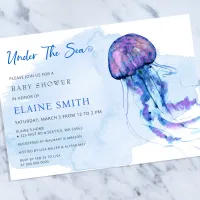 Budget Under the sea jellyfish baby shower Invite