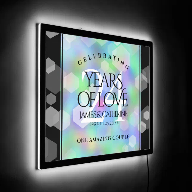 Elegant 24th Opal Wedding Anniversary Celebration LED Sign