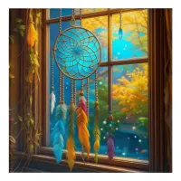 Dreamcatcher in Window Boho Acrylic Print