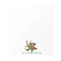 Decorative Merry Christmas Script Personalized Notepad