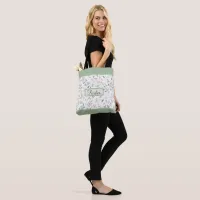 Personalized Nature Lovers Green & Brown Floral  Tote Bag