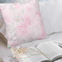 Faded Rose Garden Pattern Pink ID764 Throw Pillow