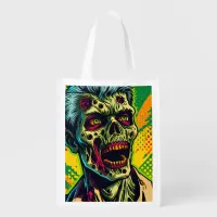Spooky Zombie Halloween Party Grocery Bag