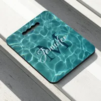 Aqua Teal Swimming Pool Monogrammed Seat Cushion