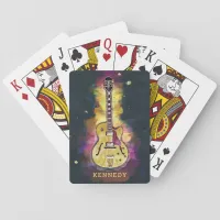 Colorful Bold Guitar Abstract Painting Poker Cards