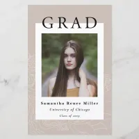 Budget Minimalist  2 Photo Graduation Invitation