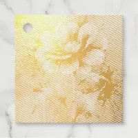 Blue flower watercolour pattern foil favor tags