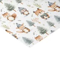 Cute Forest Animals Squirrels in Winter Tissue Paper