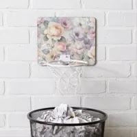 Elegant Rose Blossoms Mini Basketball Hoop