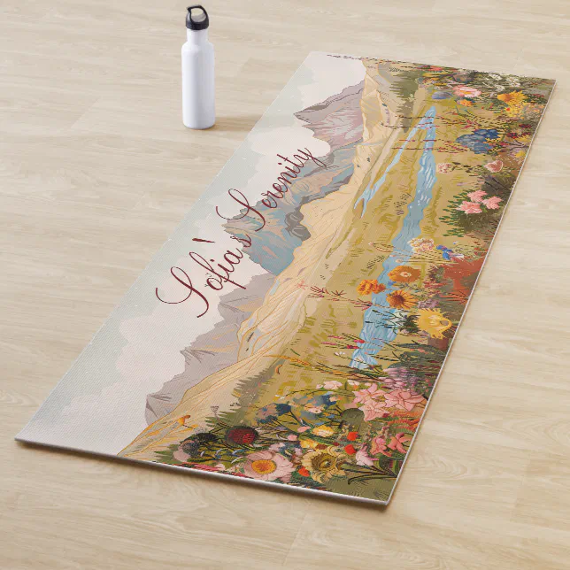 Natural Seen Mountains Rivers And Flowers Yoga Mat