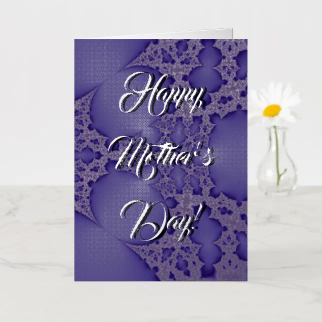 Happy Mother’s Day , purple fractal Foil Greeting Card