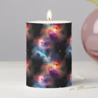 Stellar Symphony Galactic Nebulas Pattern Pillar Candle