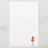 Watercolor Tequila Sunrise Cocktail Stationery