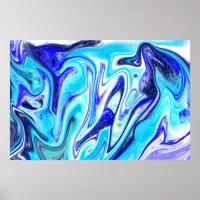 Melted Blue | Marble Fluid Art Poster